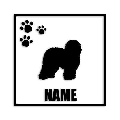 オールドイングリッシュ 文字入れ可能 ペット 犬 カッティング ステッカー (st-135-15)