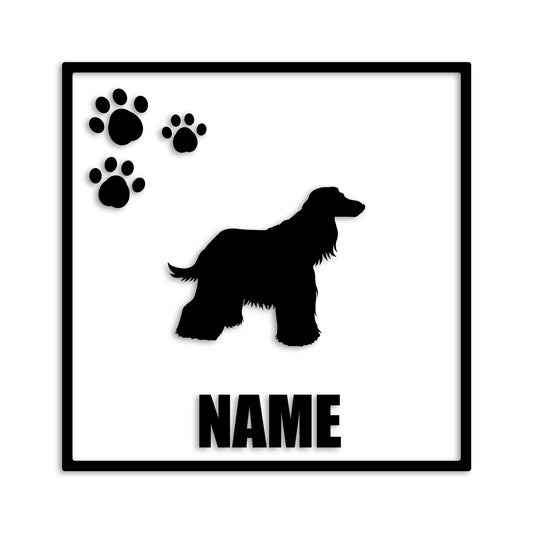 アフガンハウンド 文字入れ可能 ペット 犬 カッティング ステッカー (st-135-3)