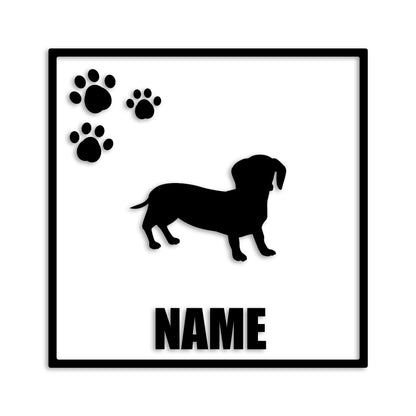 ダックスフンド 文字入れ可能 ペット 犬 カッティング ステッカー (st-135-43)