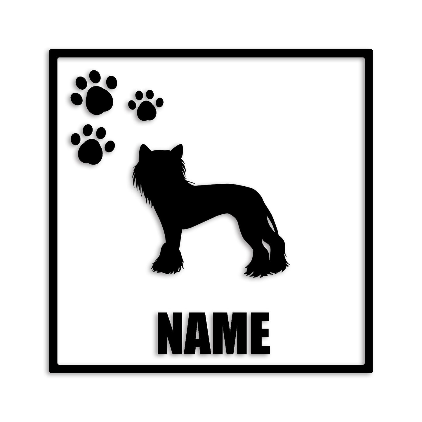 チャイニーズクレステッドドッグ 文字入れ可能 ペット 犬 カッティング ステッカー (st-135-48)