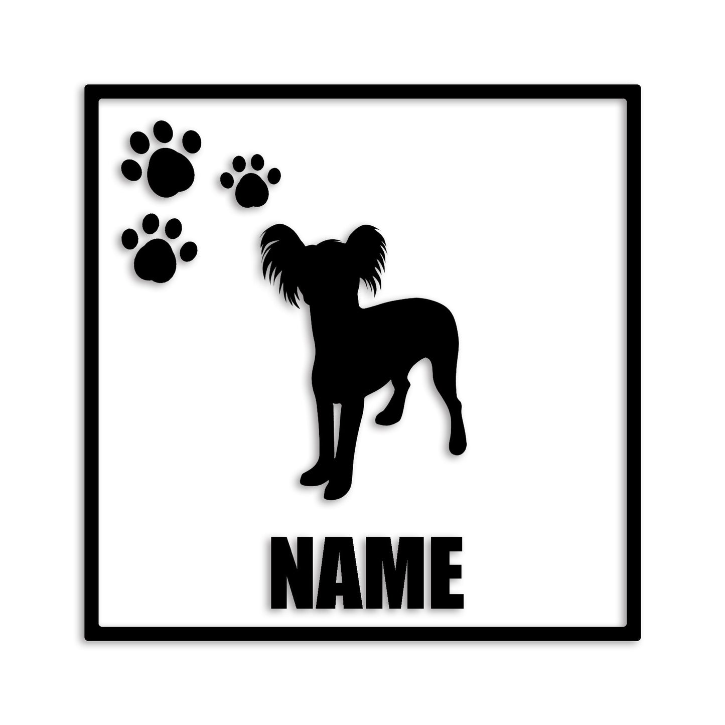 チャイニーズクレステッドドッグ 文字入れ可能 ペット 犬 カッティング ステッカー (st-135-49)