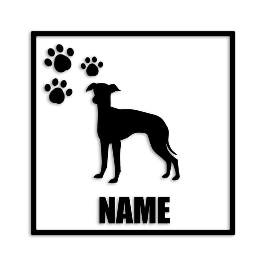 イタリアングレーハウンド 文字入れ可能 ペット 犬 カッティング ステッカー (st-135-5)
