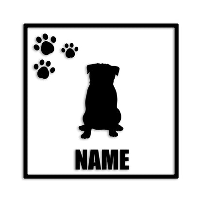 パグ 文字入れ可能 ペット 犬 カッティング ステッカー (st-135-66)