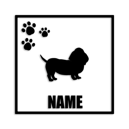 バセットハウンド 文字入れ可能 ペット 犬 カッティング ステッカー (st-135-67)
