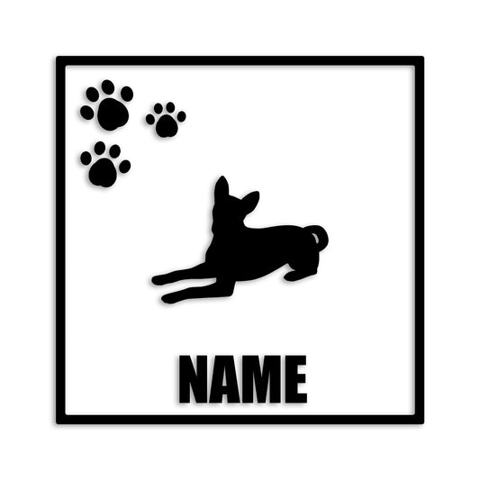 バセンジー 文字入れ可能 ペット 犬 カッティング ステッカー (st-135-70)