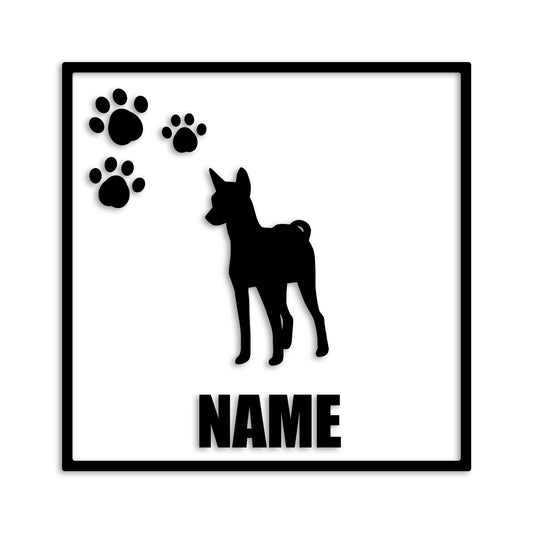 バセンジー 文字入れ可能 ペット 犬 カッティング ステッカー (st-135-72)