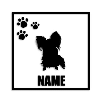 パピヨン 文字入れ可能 ペット 犬 カッティング ステッカー (st-135-73)