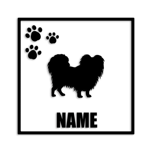 パピヨン 文字入れ可能 ペット 犬 カッティング ステッカー (st-135-74)