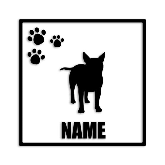 ブルテリア 文字入れ可能 ペット 犬 カッティング ステッカー (st-135-84)