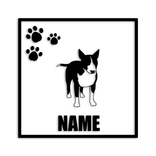 ブルテリア 文字入れ可能 ペット 犬 カッティング ステッカー (st-135-85)