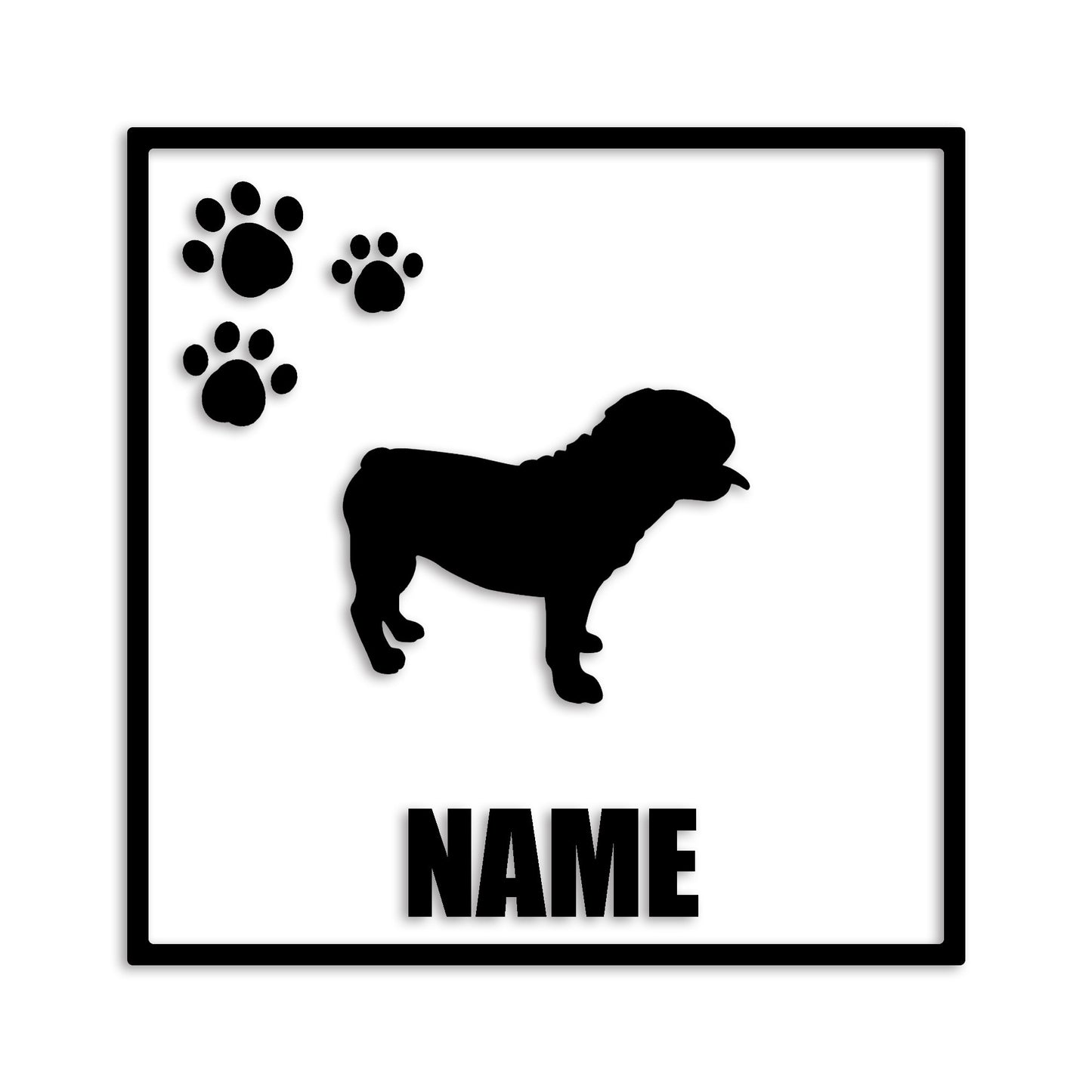 ブルドック 文字入れ可能 ペット 犬 カッティング ステッカー (st-135-87)