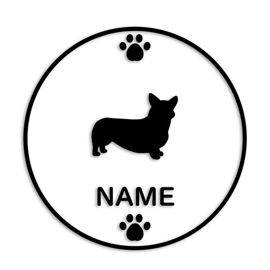 ウェルシュコーギー 文字入れ可能 ペット 犬 カッティング ステッカー (st-136-11)