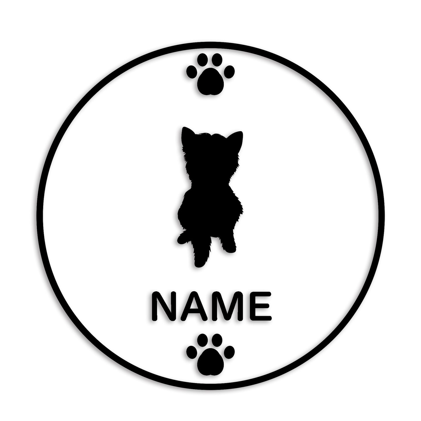 ヨークシャーテリア 文字入れ可能 ペット 犬 カッティング ステッカー (st-136-112)