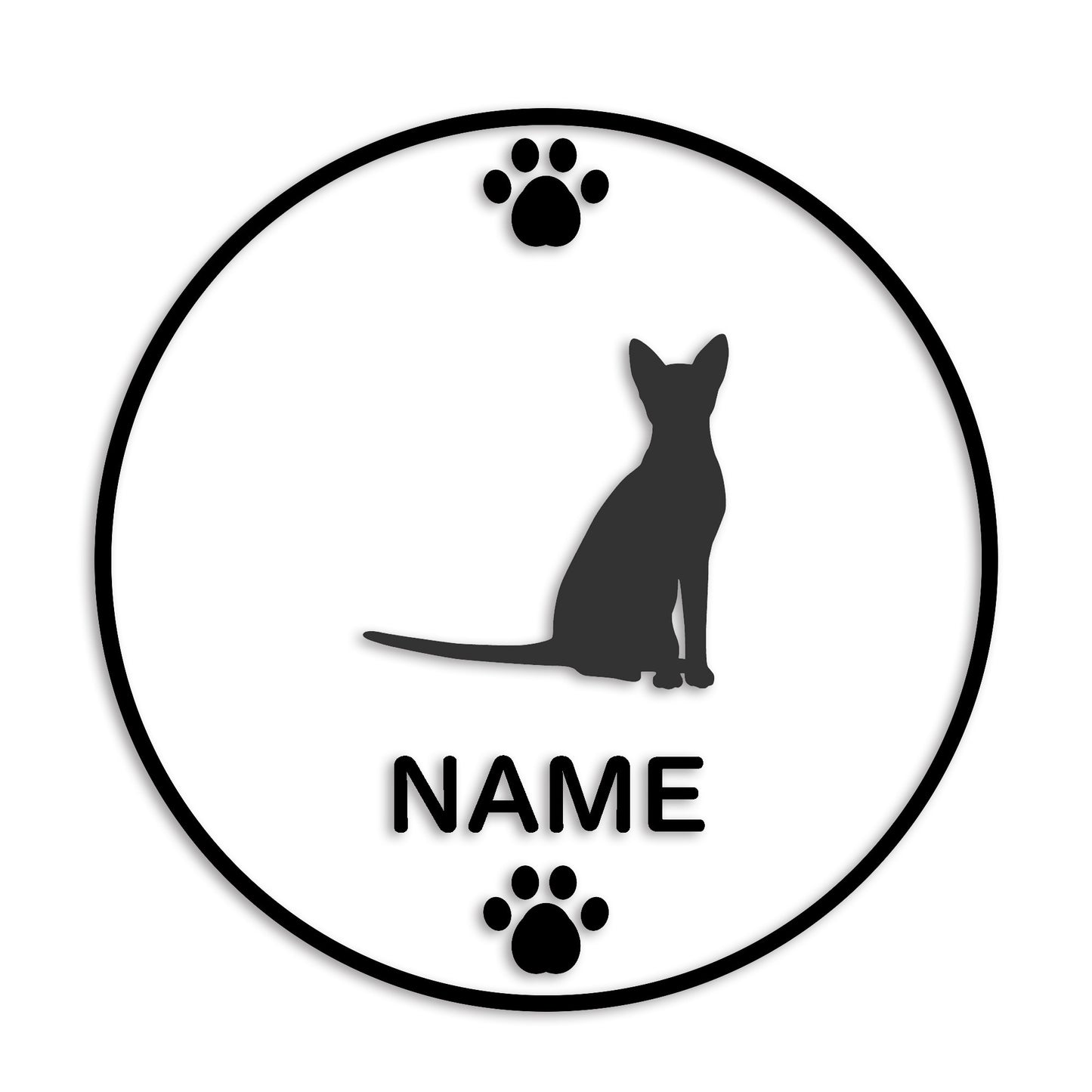 オリエンタル 文字入れ可能 ペット 猫 カッティング ステッカー (st-136-144)