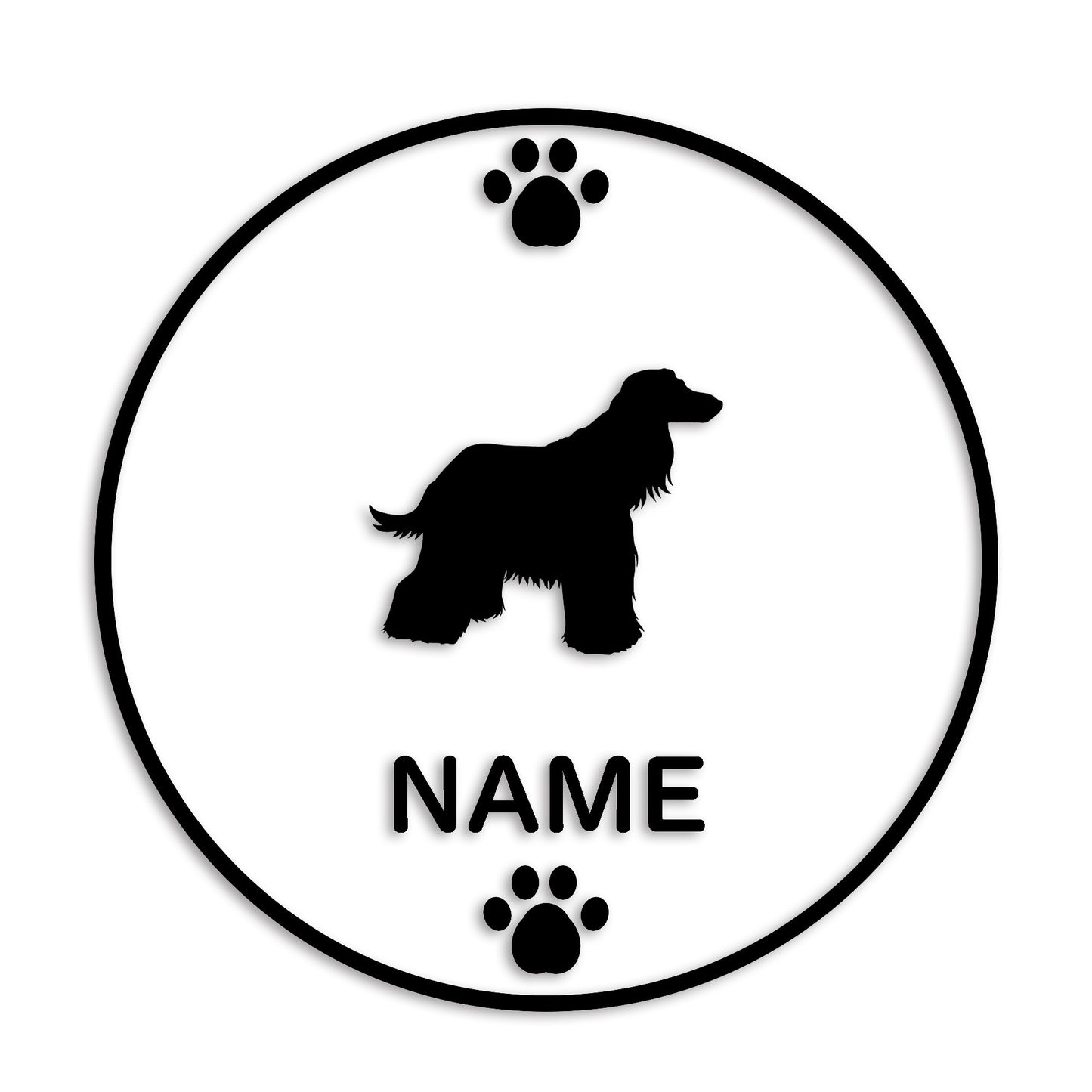 アフガンハウンド 文字入れ可能 ペット 犬 カッティング ステッカー (st-136-3)