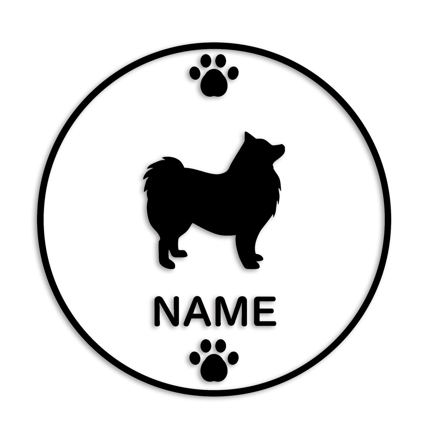 スピッツ 文字入れ可能 ペット 犬 カッティング ステッカー (st-136-37)