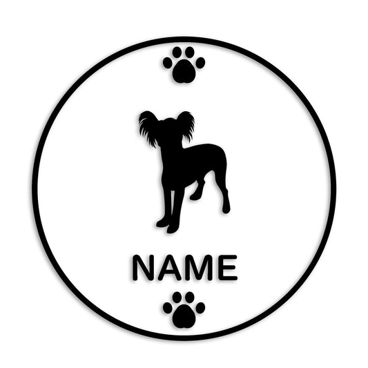 チャイニーズクレステッドドッグ 文字入れ可能 ペット 犬 カッティング ステッカー (st-136-49)