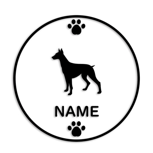ドーベルマン 文字入れ可能 ペット 犬 カッティング ステッカー (st-136-61)