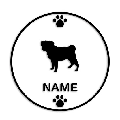 パグ 文字入れ可能 ペット 犬 カッティング ステッカー (st-136-65)