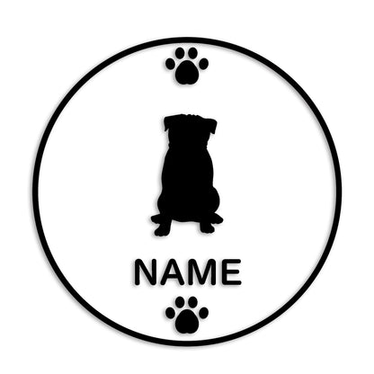 パグ 文字入れ可能 ペット 犬 カッティング ステッカー (st-136-66)