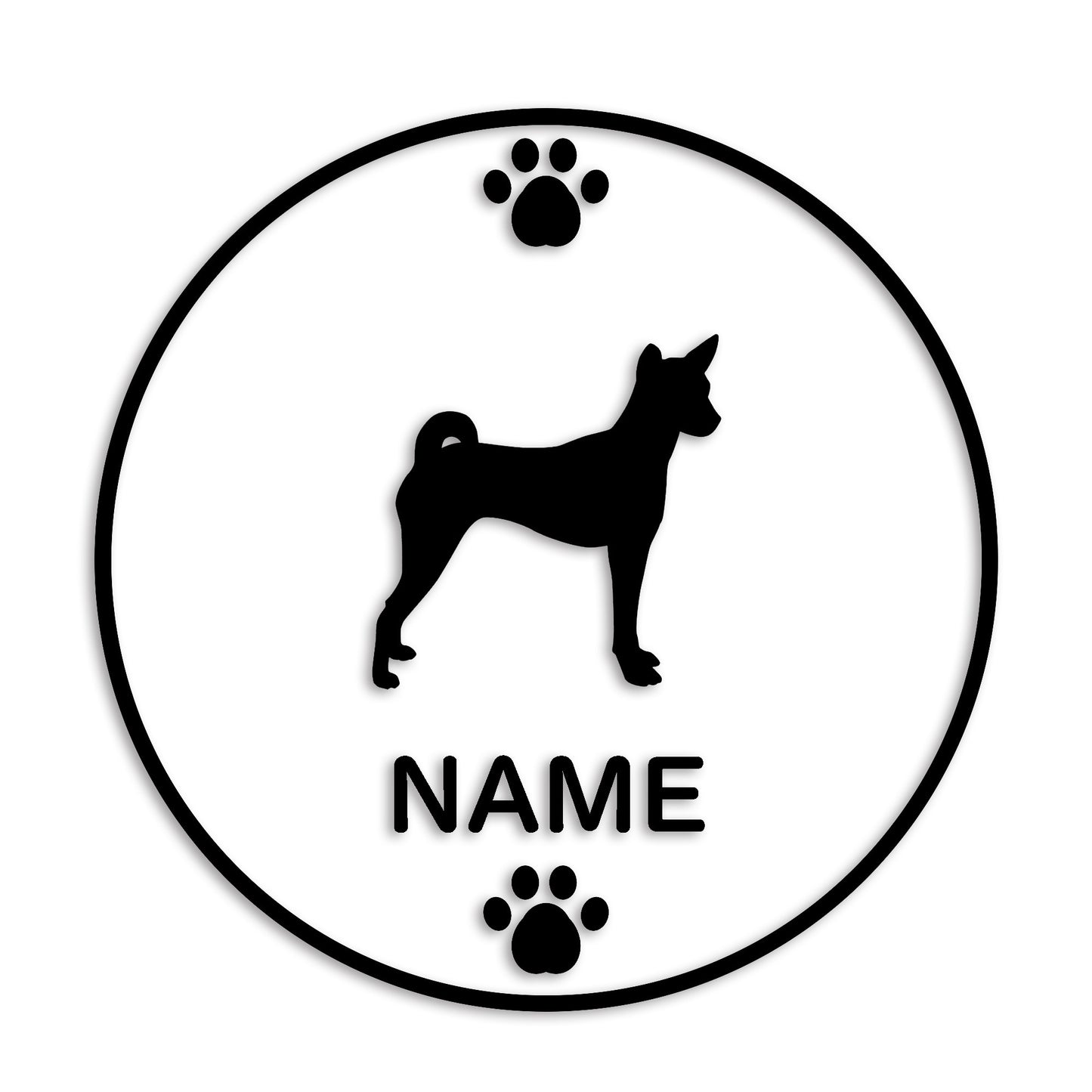 バセンジー 文字入れ可能 ペット 犬 カッティング ステッカー (st-136-69)