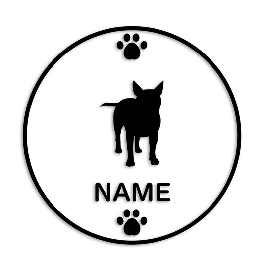 ブルテリア 文字入れ可能 ペット 犬 カッティング ステッカー (st-136-84)