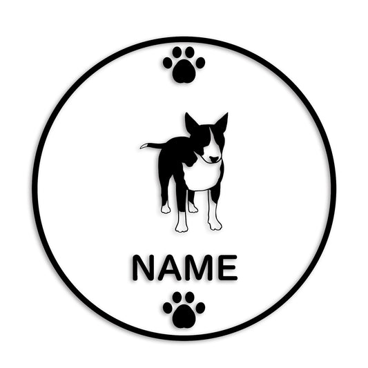 ブルテリア 文字入れ可能 ペット 犬 カッティング ステッカー (st-136-85)