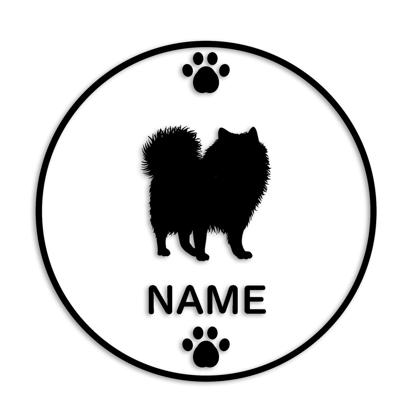 ポメラニアン 文字入れ可能 ペット 犬 カッティング ステッカー (st-136-99)