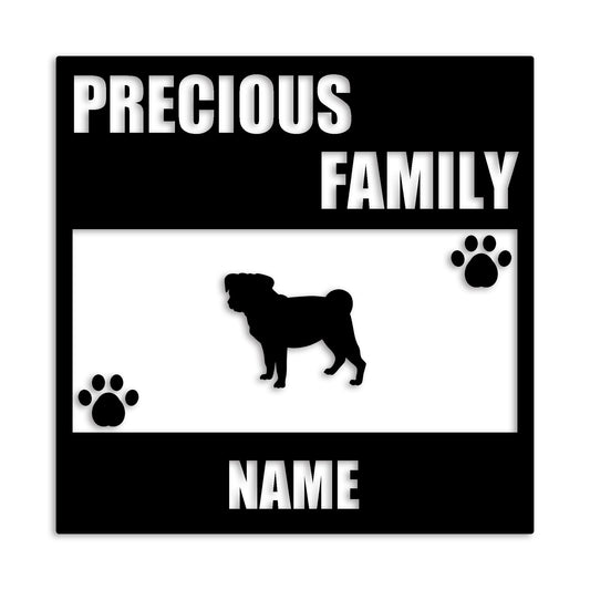 パグ 文字入れ可能 ペット 犬 カッティング ステッカー (st-137-65)