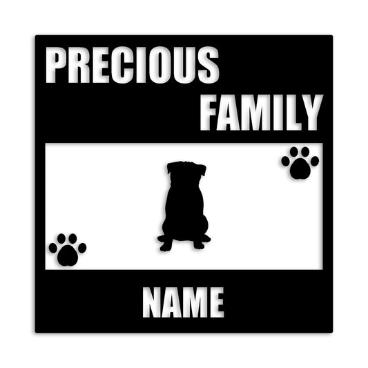 パグ 文字入れ可能 ペット 犬 カッティング ステッカー (st-137-66)