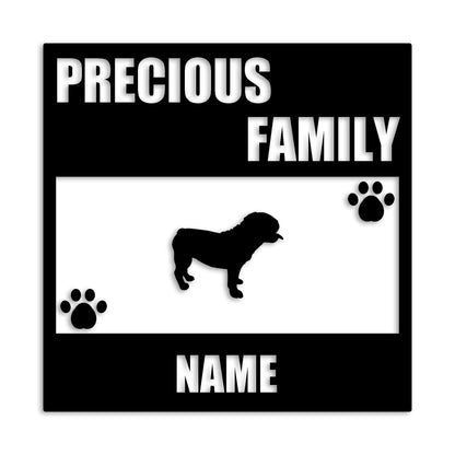 ブルドック 文字入れ可能 ペット 犬 カッティング ステッカー (st-137-87)