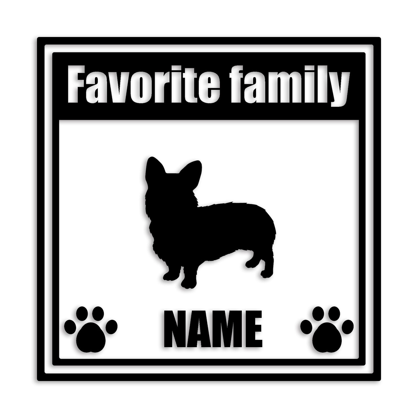 ウェルシュコーギー 文字入れ可能 ペット 犬 カッティング ステッカー (st-138-10)