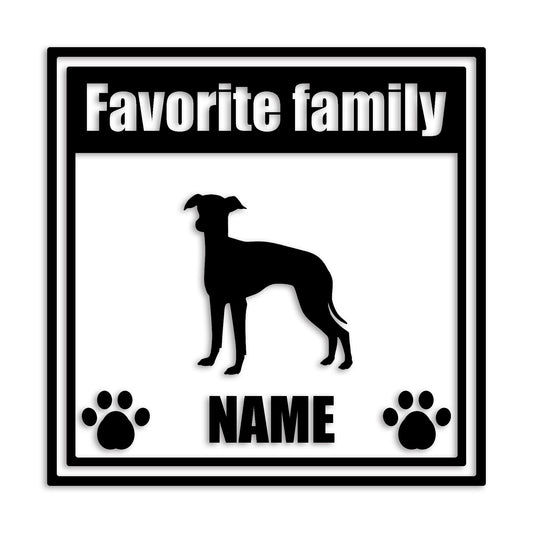 イタリアングレーハウンド 文字入れ可能 ペット 犬 カッティング ステッカー (st-138-5)