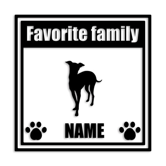 イタリアングレーハウンド 文字入れ可能 ペット 犬 カッティング ステッカー (st-138-6)