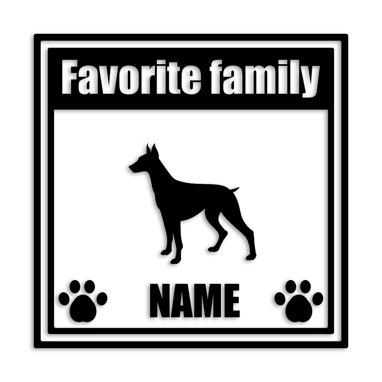 ドーベルマン 文字入れ可能 ペット 犬 カッティング ステッカー (st-138-61)