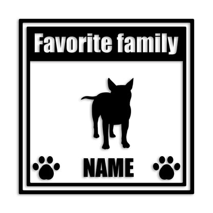 ブルテリア 文字入れ可能 ペット 犬 カッティング ステッカー (st-138-84)