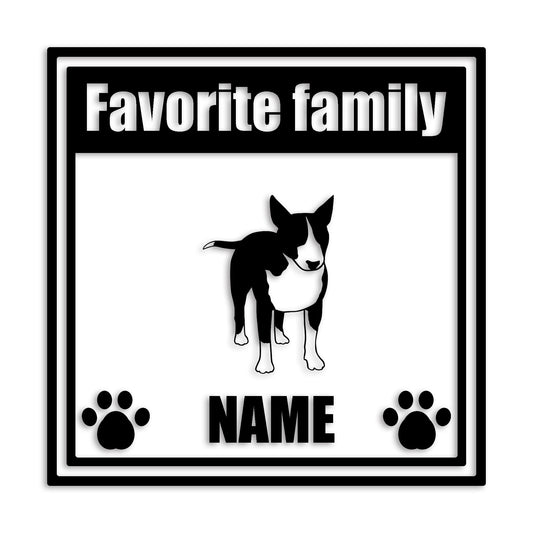 ブルテリア 文字入れ可能 ペット 犬 カッティング ステッカー (st-138-85)