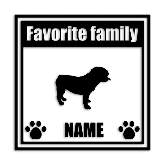 ブルドック 文字入れ可能 ペット 犬 カッティング ステッカー (st-138-87)