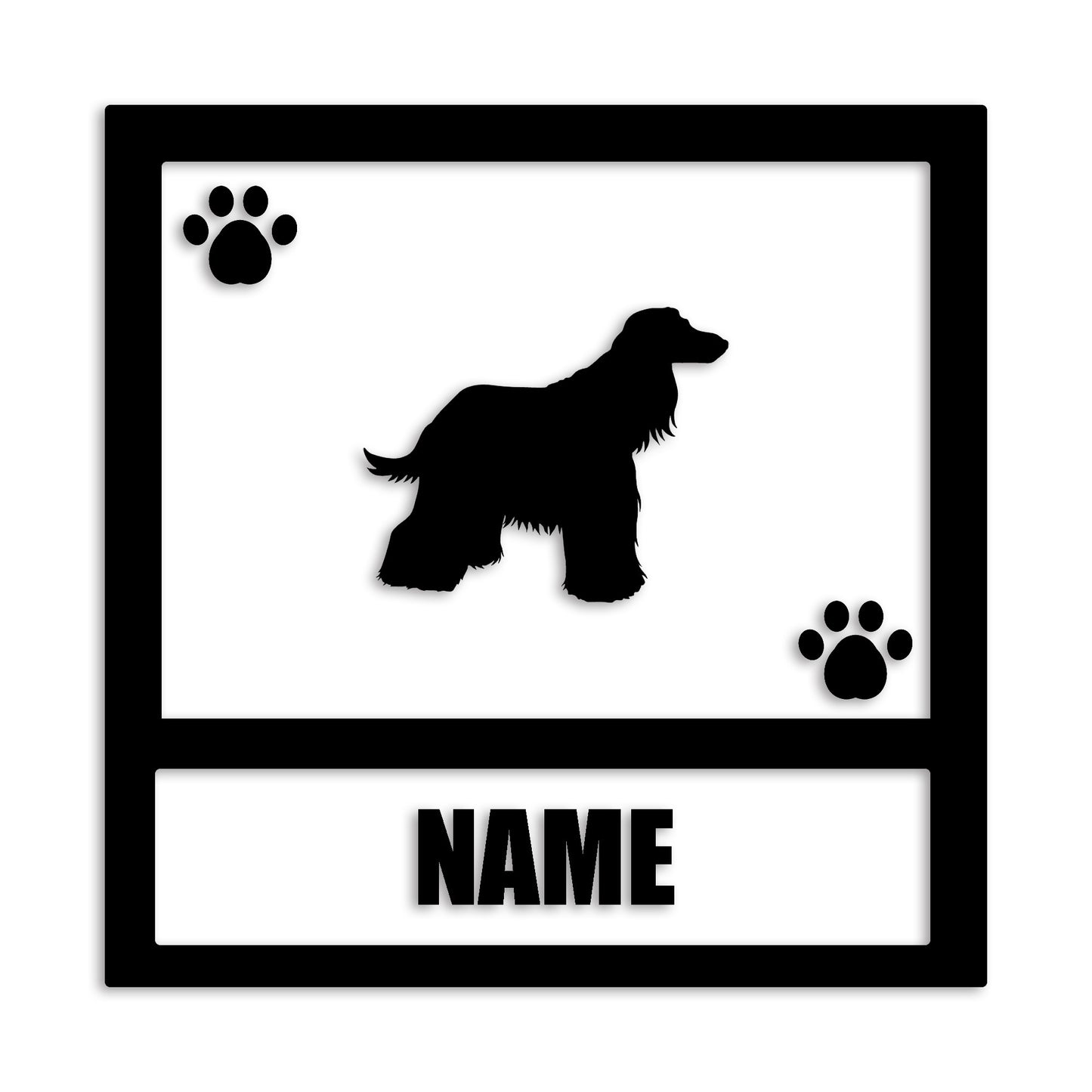 アフガンハウンド 文字入れ可能 ペット 犬 カッティング ステッカー (st-139-3)