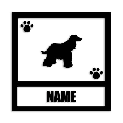 アフガンハウンド 文字入れ可能 ペット 犬 カッティング ステッカー (st-139-3)