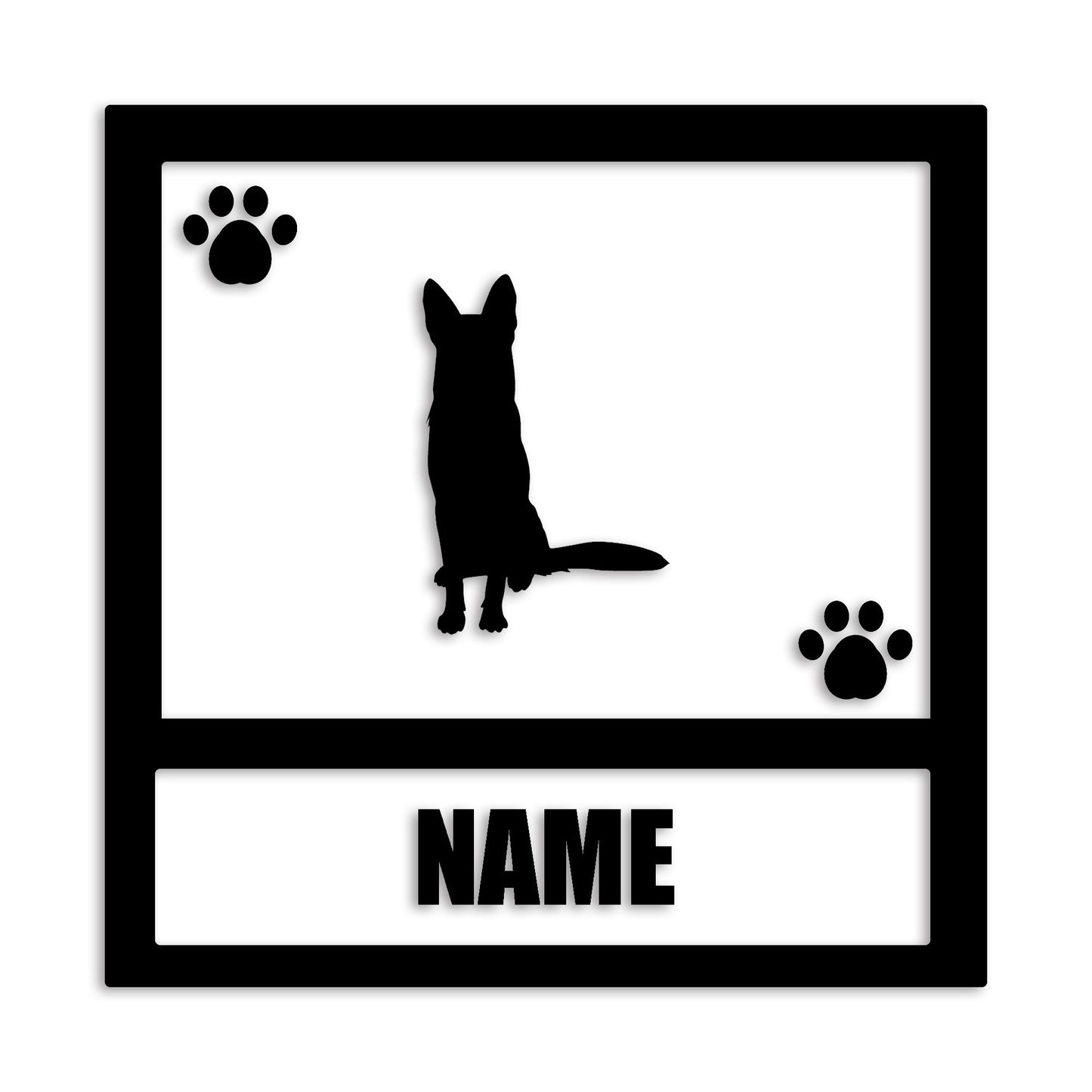 ジャーマンシェパード 文字入れ可能 カッティングステッカー st-139-30