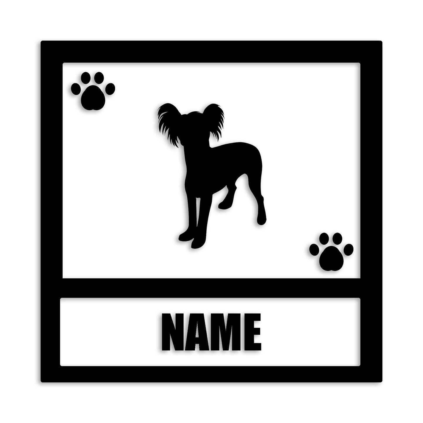 チャイニーズクレステッドドッグ 文字入れ可能 ペット 犬 カッティング ステッカー (st-139-49)