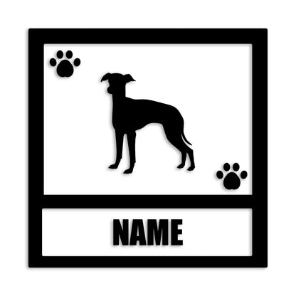 イタリアングレーハウンド 文字入れ可能 ペット 犬 カッティング ステッカー (st-139-5)