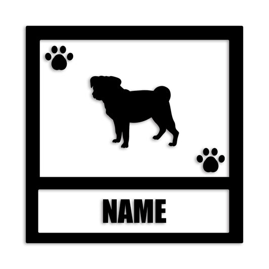 パグ 文字入れ可能 ペット 犬 カッティング ステッカー (st-139-65)