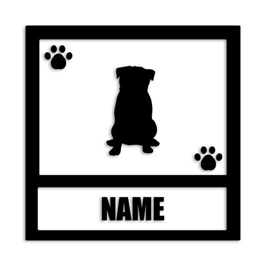 パグ 文字入れ可能 ペット 犬 カッティング ステッカー (st-139-66)