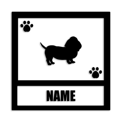 バセットハウンド 文字入れ可能 ペット 犬 カッティング ステッカー (st-139-67)