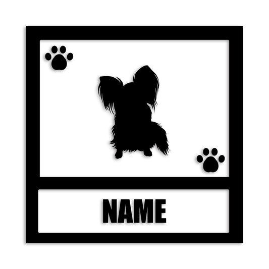 パピヨン 文字入れ可能 ペット 犬 カッティング ステッカー (st-139-73)