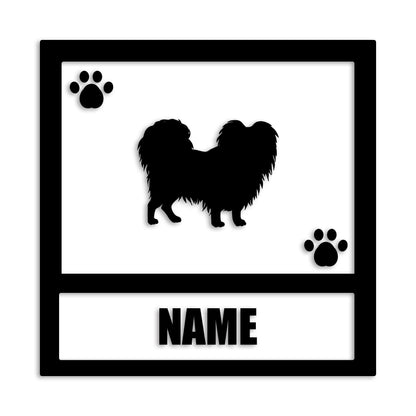 パピヨン 文字入れ可能 ペット 犬 カッティング ステッカー (st-139-74)