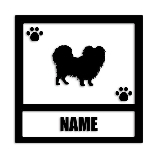 パピヨン 文字入れ可能 ペット 犬 カッティング ステッカー (st-139-74)