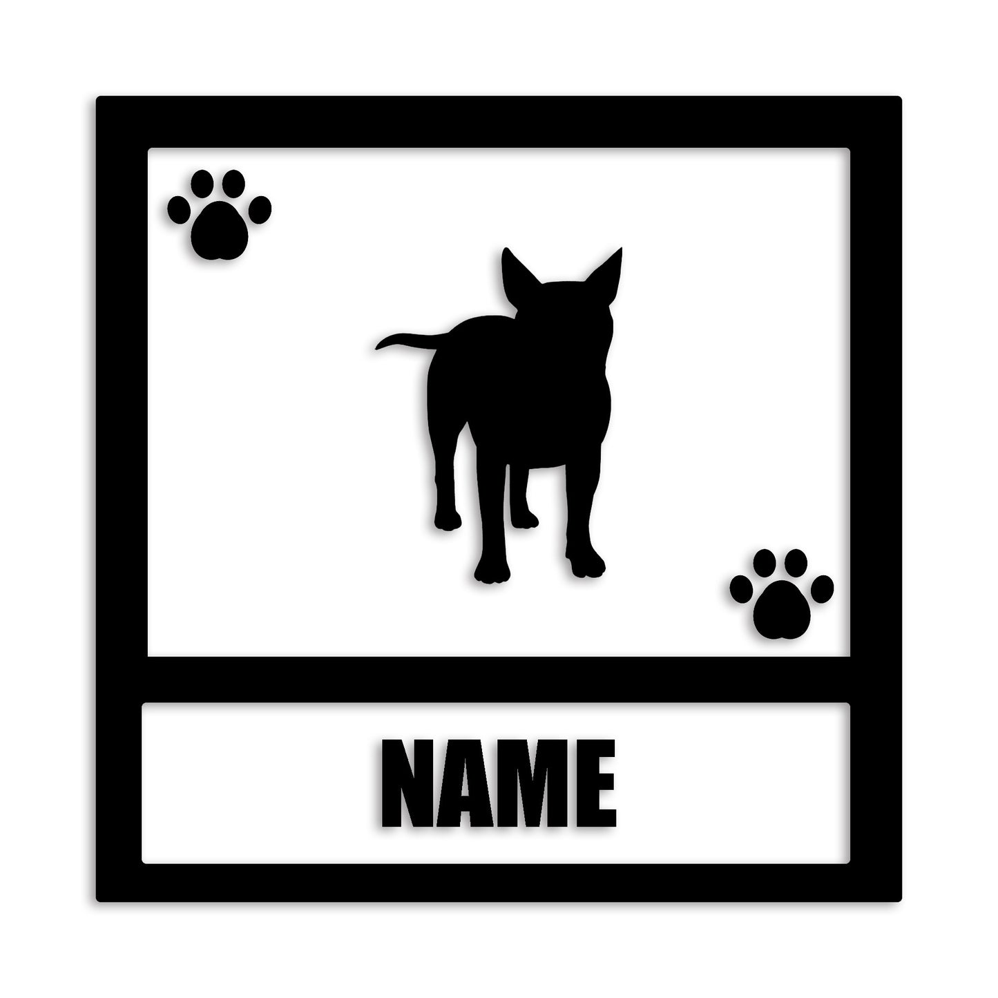 ブルテリア 文字入れ可能 ペット 犬 カッティング ステッカー (st-139-84)